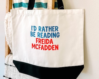 Rather Be Reading Freida Premium Canvas Tote - Official Merchandise of Freida McFadden