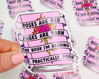 Roses Are Red Spicy Books  - Bookish Vinyl Sticker