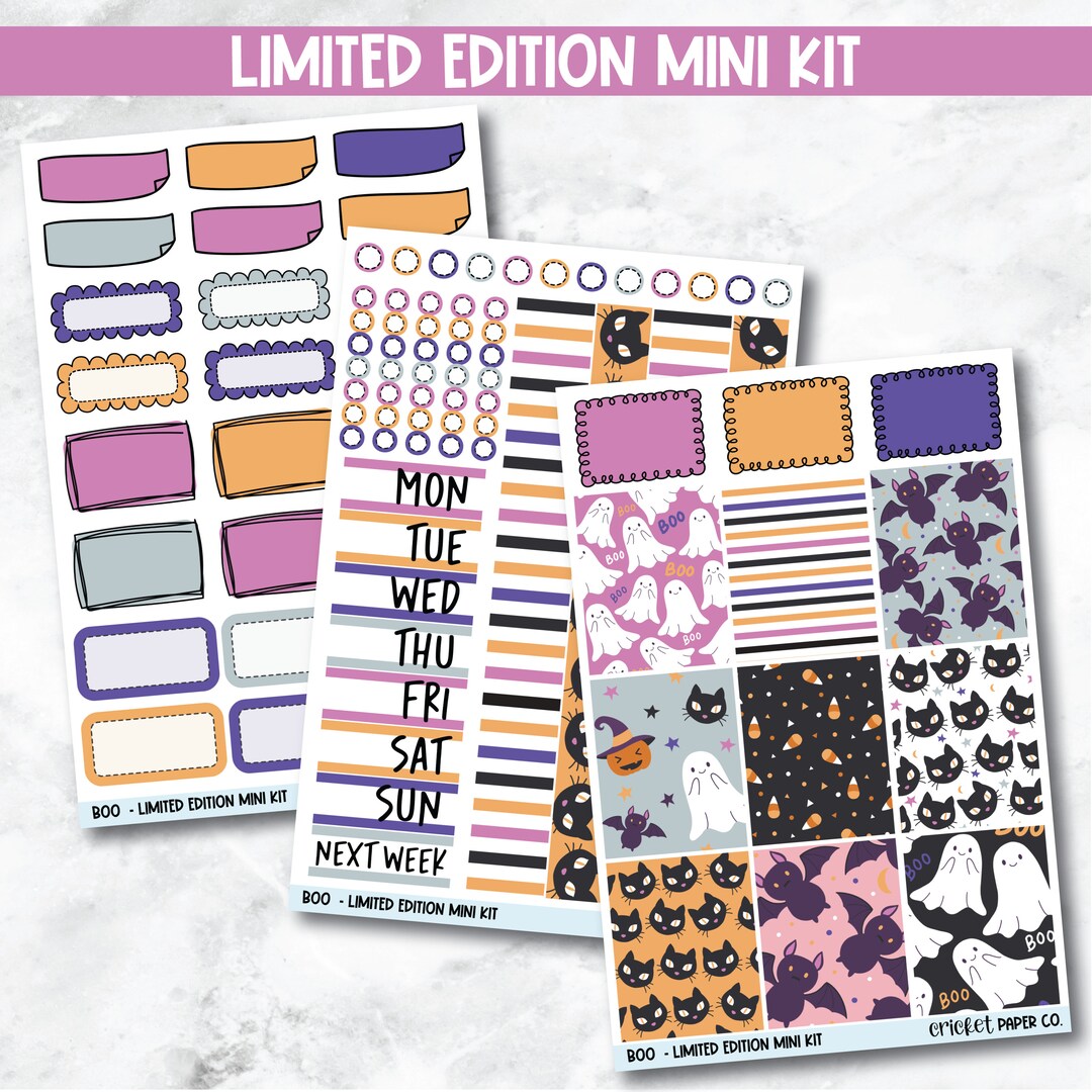 Planner Stickers Standard Mini Kit - Boo - Etsy