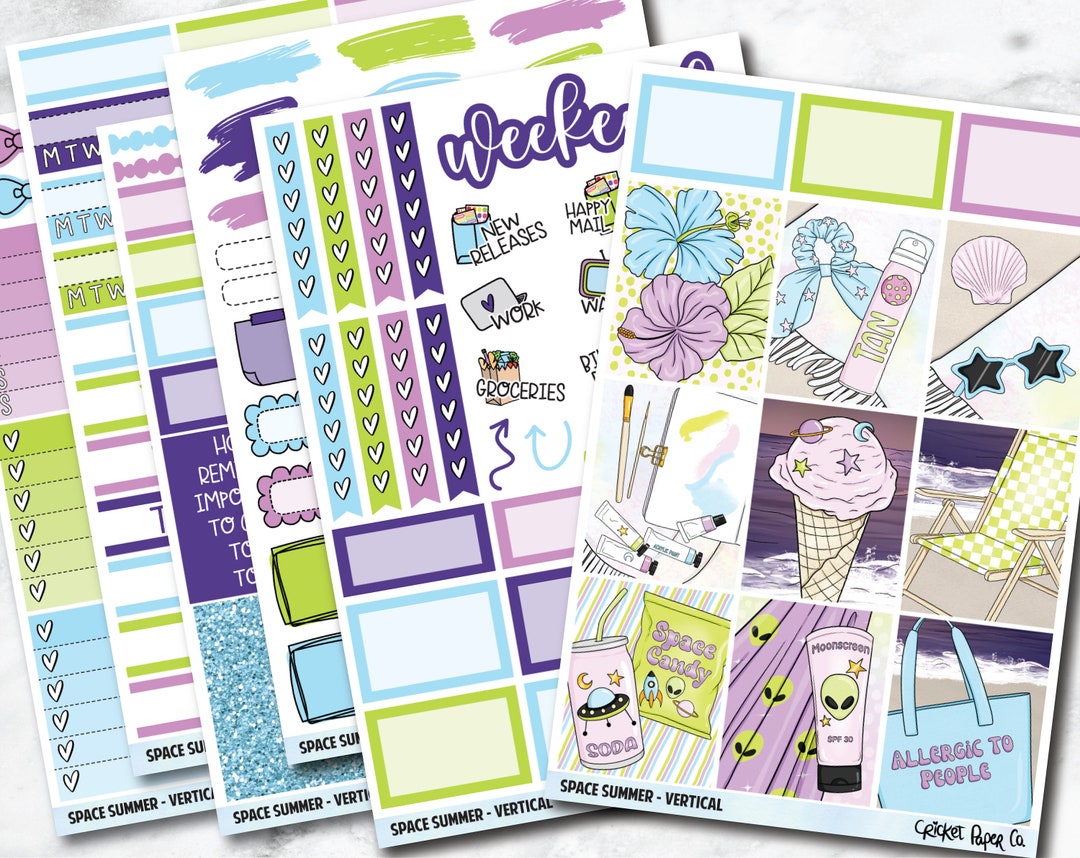 SPACE SUMMER Planner Stickers - Full Kit - Etsy