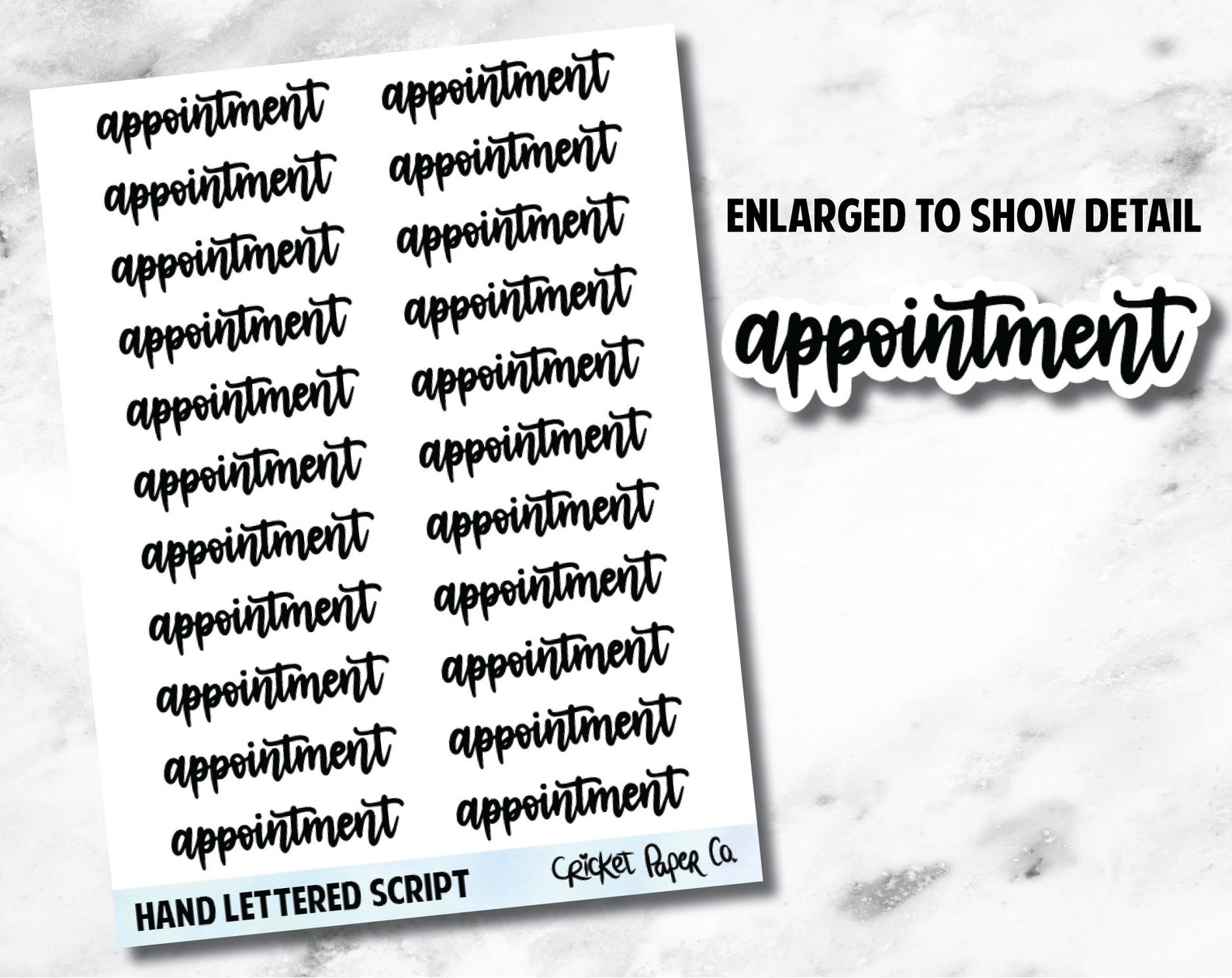 APPOINTMENT Hand Lettered Script Word Planner Stickers | Etsy