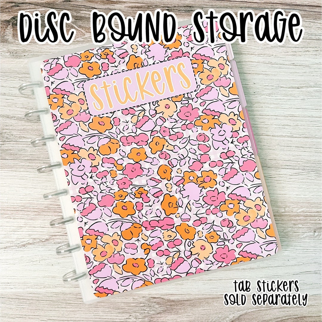 Disc Bound Sticker Storage Album - Pink and Orange Floral