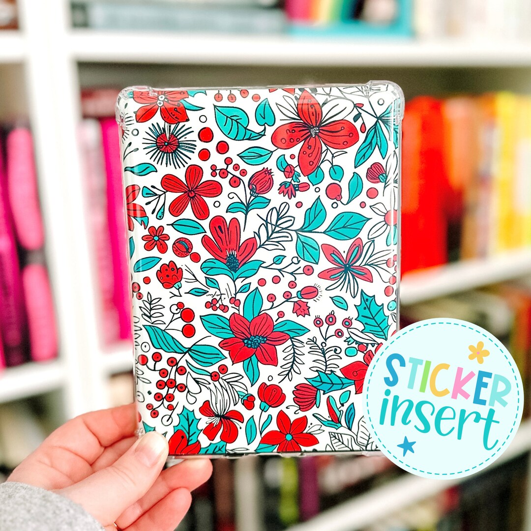 Vinyl Insert for Kindle Paperwhite Case - Doodle Christmas Floral - Etsy