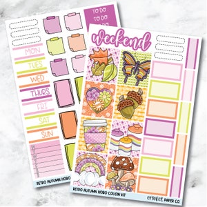 Retro Autumn HOBONICHI COUSIN Planner Stickers Mini Kit