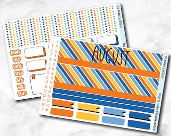 August Monthly View Planner Sticker Kit - 2026