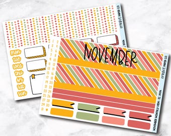 November Monthly View Planner Sticker Kit - 2026