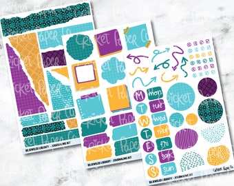 JOURNALING KIT Stickers for Planners, Journals and Notebooks - Bejeweled Library