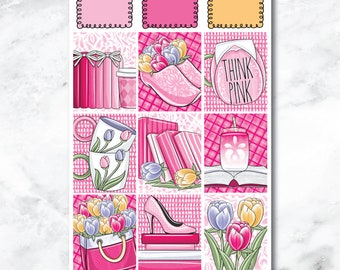 Tulips Full Box Journaling and Planner Stickers - B