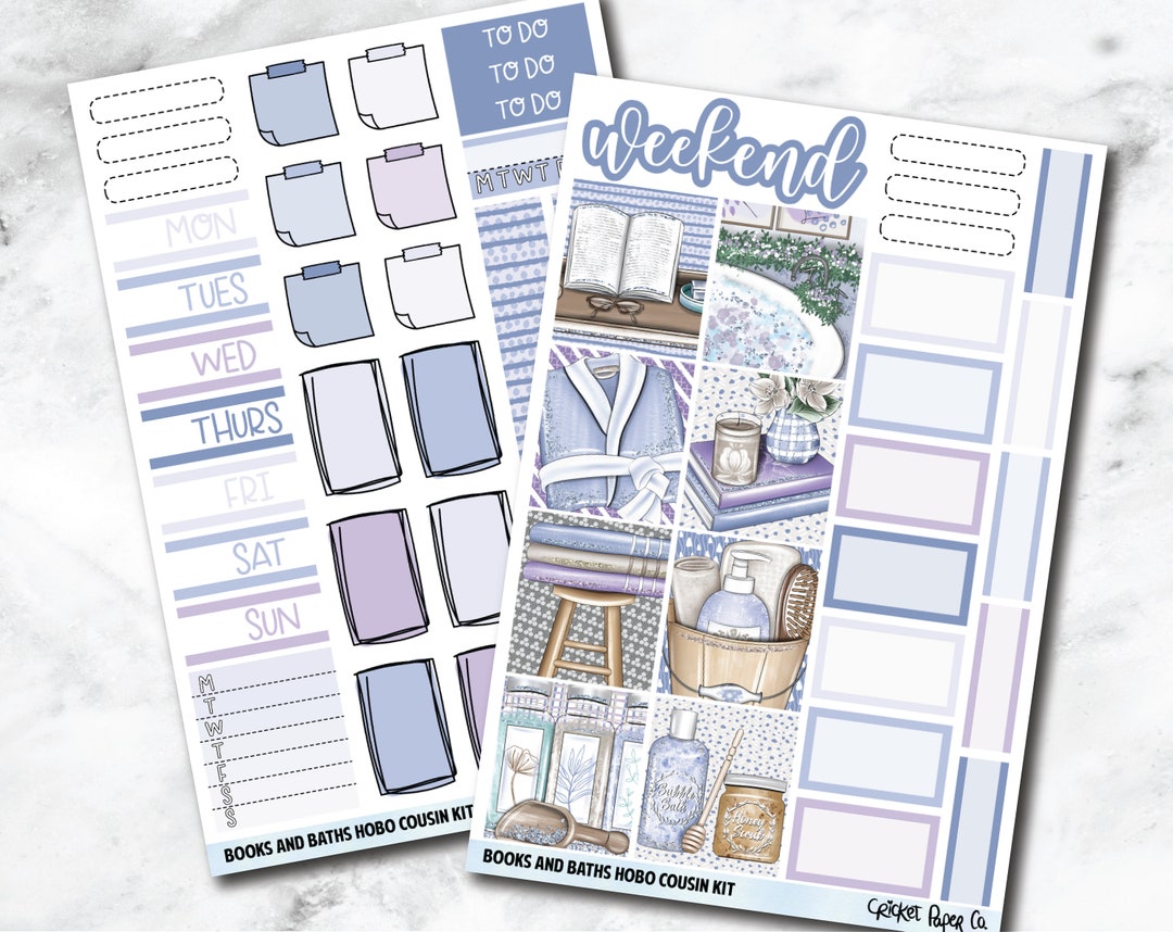 HOBONICHI COUSIN Planner Stickers Mini Kit - Books and Baths - Etsy