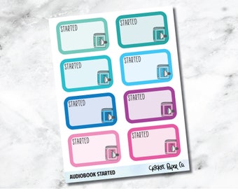 Audiobook Started - Reading and Bookish Planner Stickers