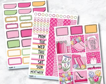 Tulips Mini Kit Bundle Planner Stickers  - Sheets B, C and E