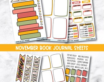 Book and Reading Journal Stickers - November