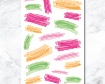 Tulips Highlighter Swatch Journaling and Planner Stickers - H