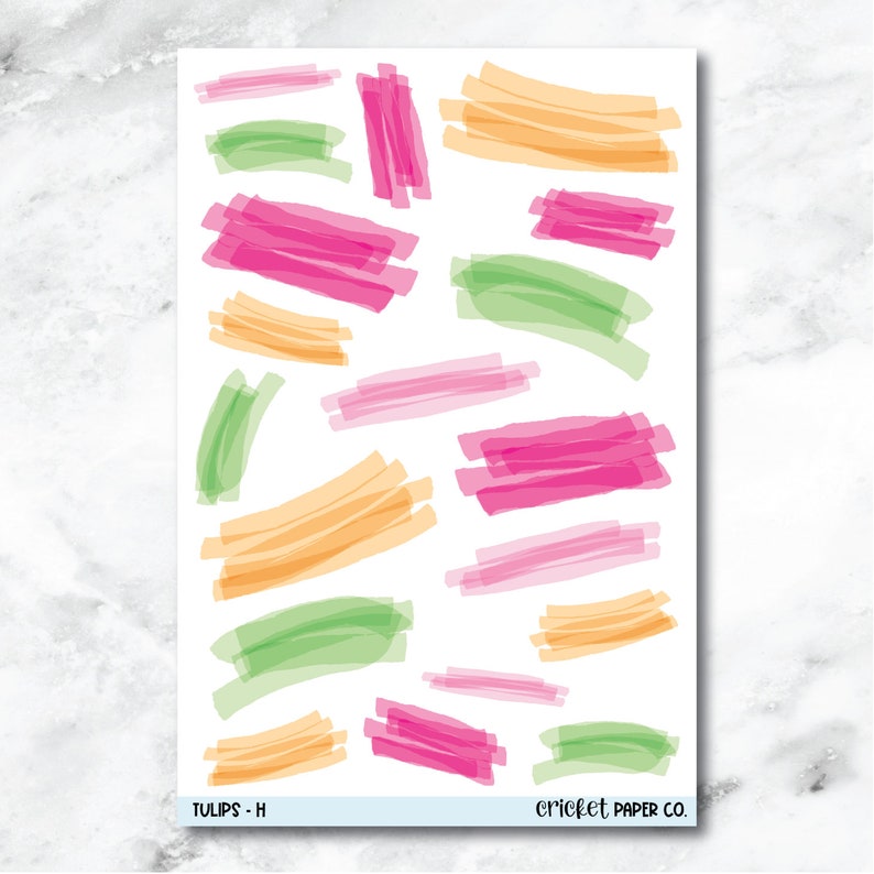 Tulips Highlighter Swatch Journaling and Planner Stickers H image 1
