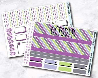 October Monthly View Planner Sticker Kit - 2026