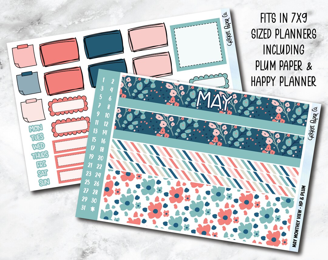 MONTHLY Planner Sticker Kit for Plum Paper and Classic Happy - Etsy