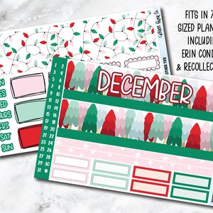 MONTHLY Planner Sticker Kit for Erin Condren and Recollections Planners - December Lights