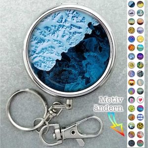 Cendrier de poche TERRA 44 avec porte-clés, cendrier avec motif souhaité, design de cendrier de poche personnalisable - image satellite