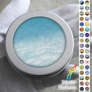 SERAFINAIR Schraubdose, Dose mit Schraubverschluss, aus Aluminium, Runddose mit Wunschmotiv, Dosen Design personalisierbar - Wolkenhimmel