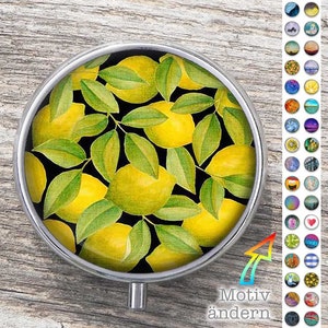 Pudełko na pigułki LIMONE z wybranym motywem, designerskie pudełko na tablet z możliwością personalizacji, towarzysz podróży na pigułki + przechowywanie drobiazgów