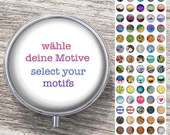 SELECT Pillbox - choice of motif - box for pills, pastilles and other small things - division for 3 days - small gift for on the go |