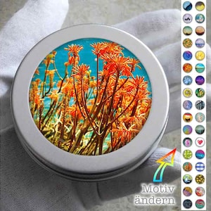 KANGAROOFLOWERS screw-top tin, tin with screw cap, aluminum, round tin with desired motif, tin design customizable - Wildflowers