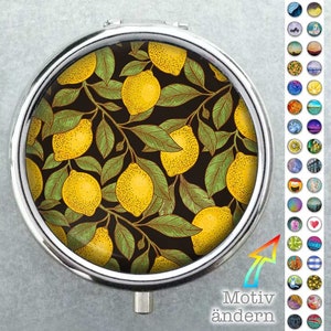 Cenicero de bolsillo CITRONELLA con tapa de resorte, cenicero con motivo deseado, cenicero de bolsillo personalizable - limones madurados al sol