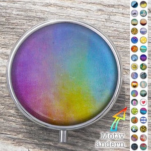 Pudełko na pigułki COLORIZE z wybranym motywem, designerskie pudełko na tablet z możliwością personalizacji, towarzysz podróży na pigułki + przechowywanie drobiazgów