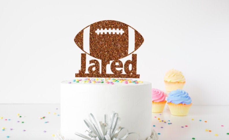 Football cake topper football custom name football team | Etsy