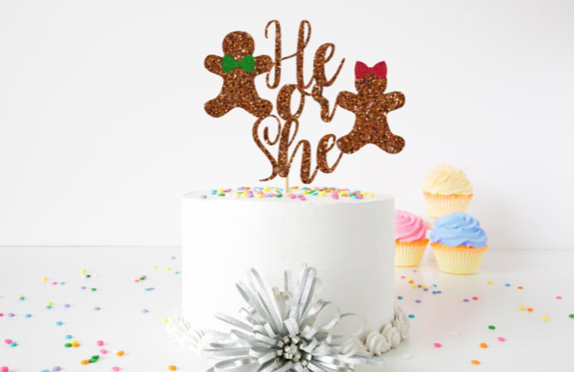 Gingerbread man gender reveal christmas gender reveal winter Etsy