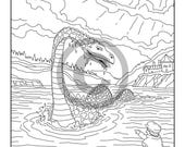 Items Op Etsy Die Op Het Monster Van Loch Ness Kleurplaat Pagina
