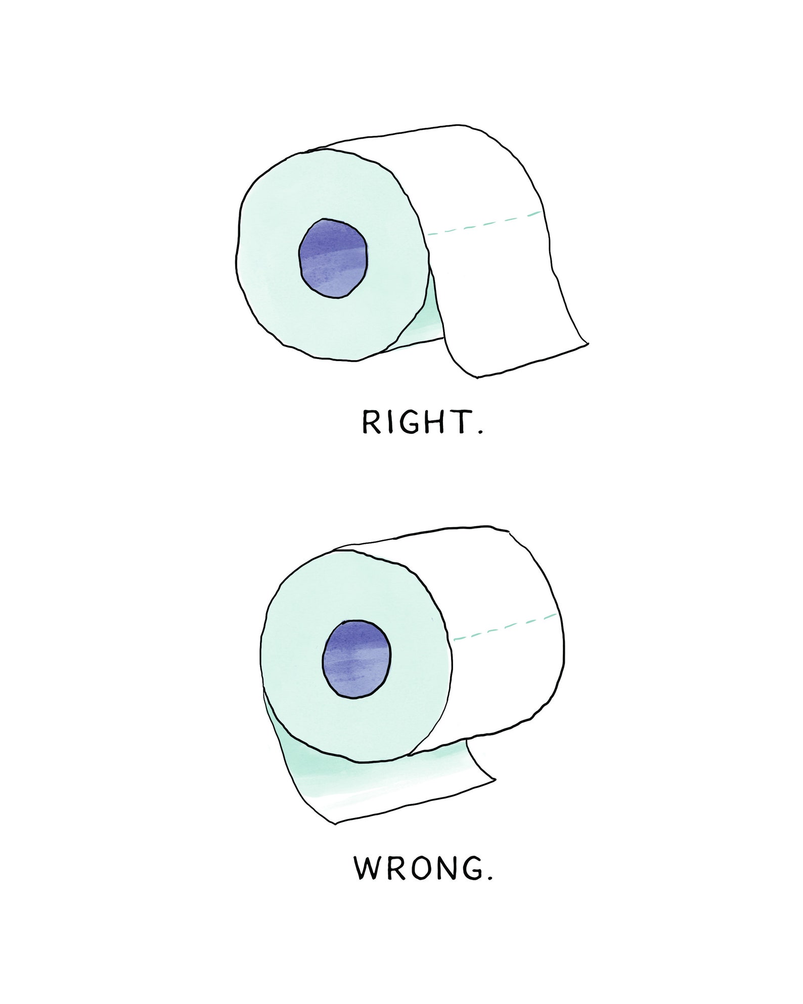Funny Toilet Paper Placement Art Print, Bathroom Humor Decor - Etsy