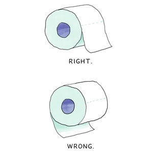 Funny Toilet Paper Placement Art Print, Bathroom Humor Decor - Etsy