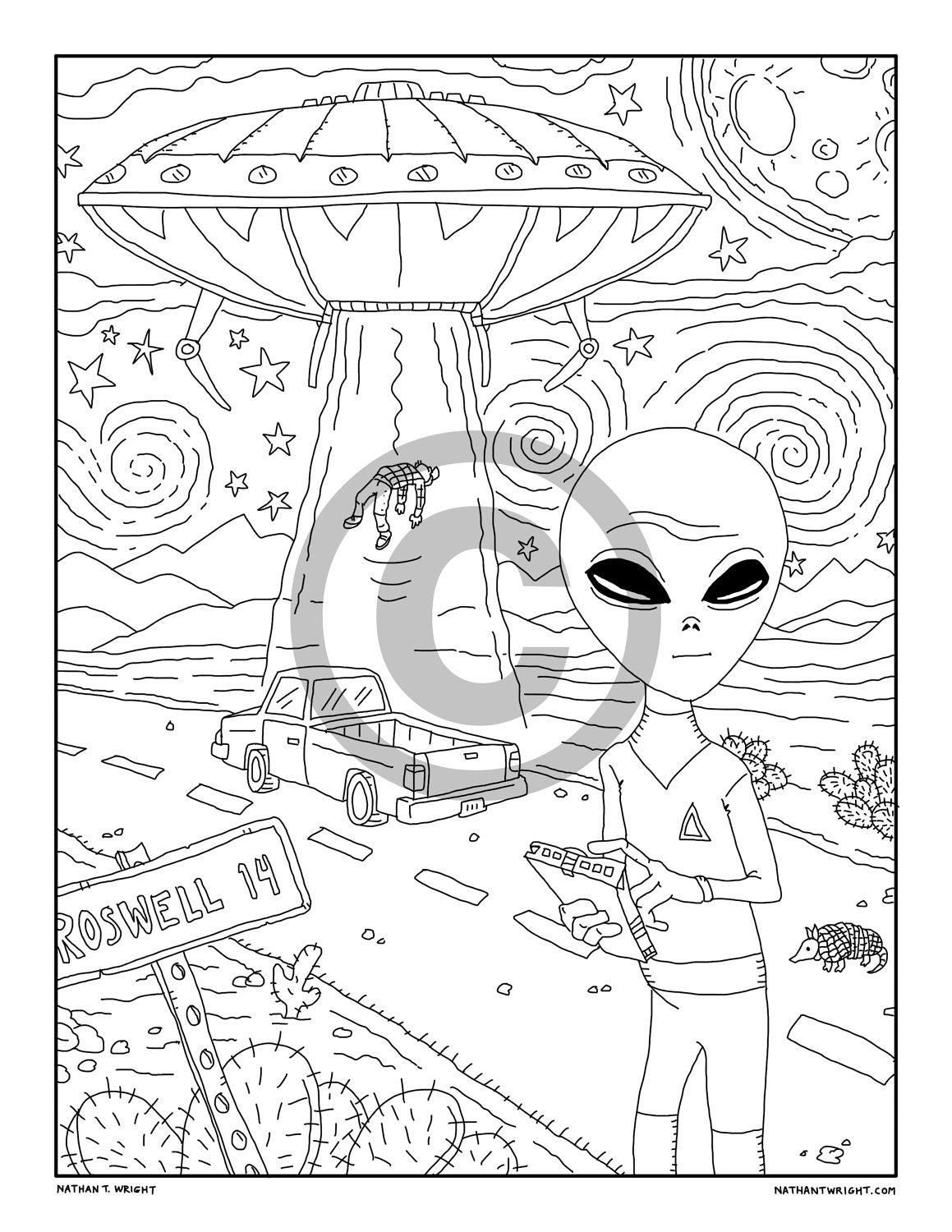 Printable Coloring Pages Cryptozoology Coloring Book Etsy