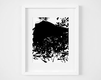 Shattered Woman Art Print, Illustration, Home Decor, Wall Art, 8x10, Black and White