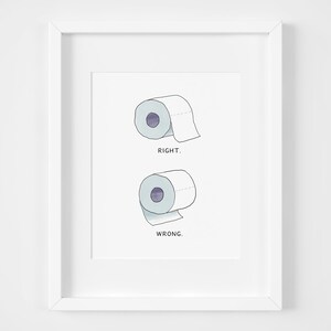 Funny Toilet Paper Placement Art Print, Bathroom Humor Decor - Etsy