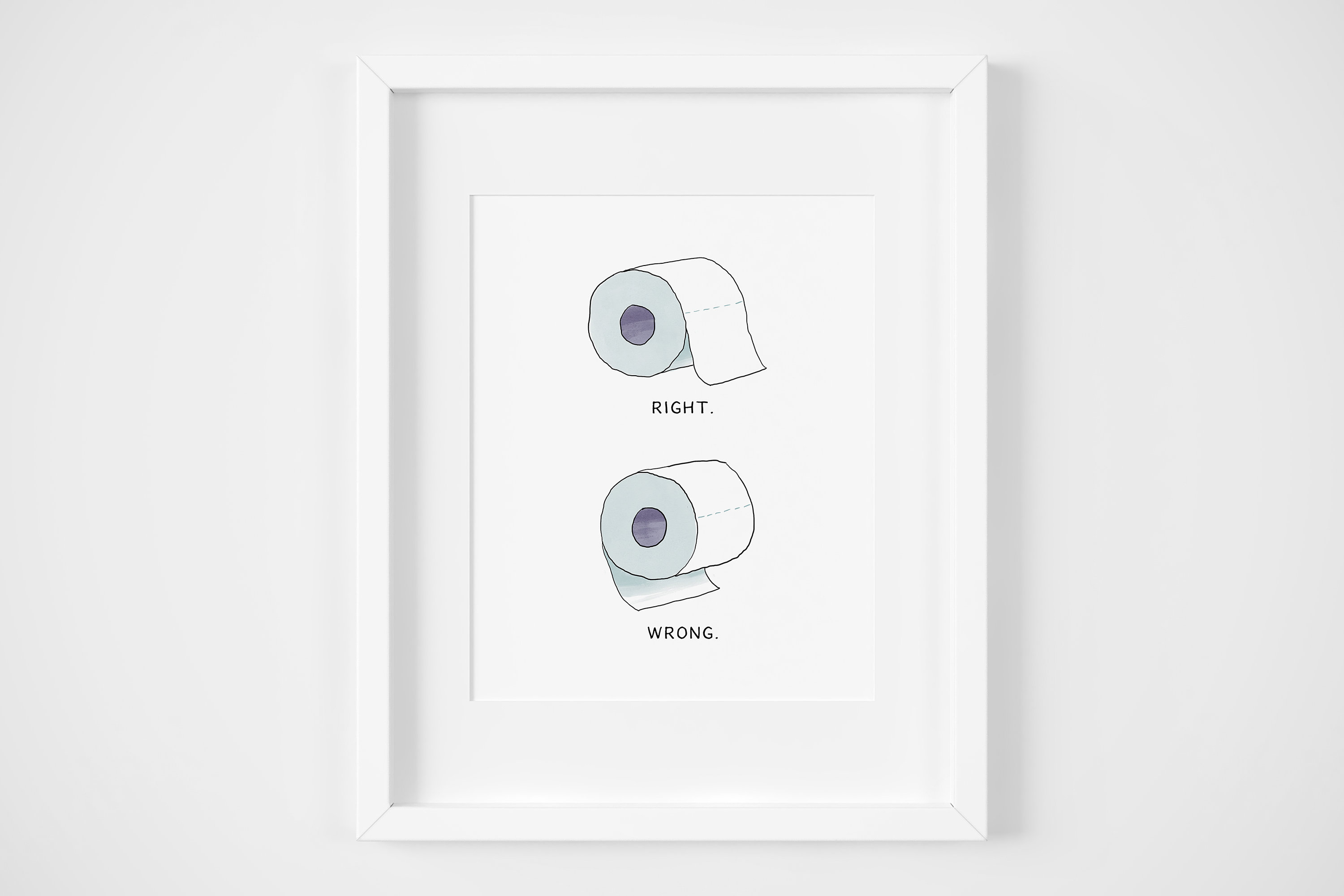 Funny Toilet Paper Placement Art Print, Bathroom Humor Decor - Etsy