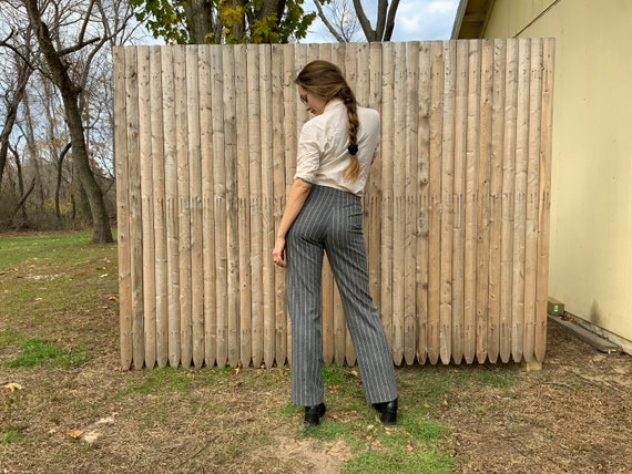 Pinstripe gray wool trouser
