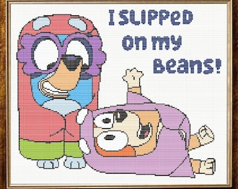 Bluey Cross Stitch Pattern Grannies Beans