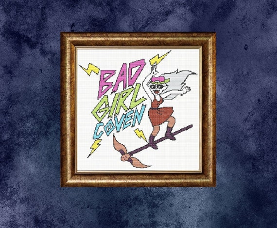 Bad Girl Coven Owl House Cross Stitch Pattern