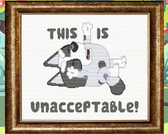 Bluey Cross Stitch Pattern Muffin Unacceptable