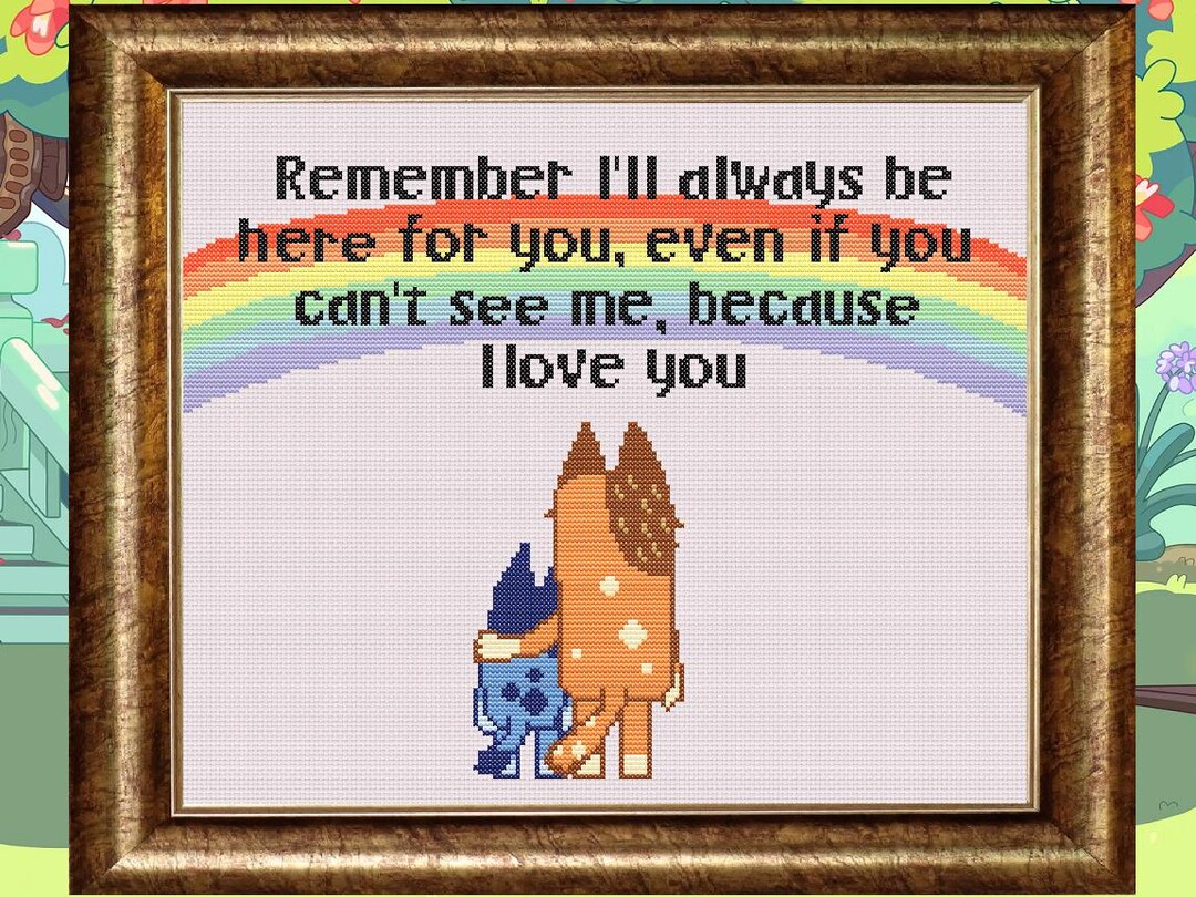 Bluey Cross Stitch Pattern Chilli and Rainbow - Etsy Australia