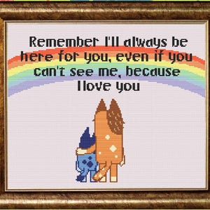 Bluey Cross Stitch Pattern Chilli and Rainbow
