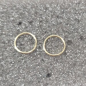 Cartilage Hoop Earrings 24 Gauge 1 Pair 14k Rose Gold Fill .925 Sterling Silver Nose Ring Septum Ring Daith Rook Snug Body Piercing Jewelry