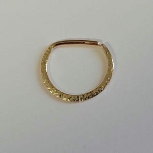 Daith Earring Solid Gold 14kt Snug piercing jewelry Cartilage earring Septum ringTextured Septum Piercing Unbridled Essence Jewelry