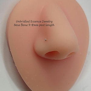 3-8mm Tiny Nose Bone Nose Pin: Solid Silver Piercing Jewelry Unbridled Essence