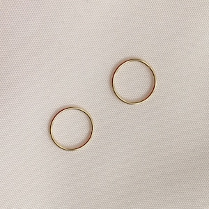 Cartilage Hoop Earrings 24 Gauge 1 Pair 14k Rose Gold Fill .925 Sterling Silver Nose Ring Daith Rook Snug Unbridled Essence Jewelry