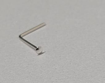 L Form Dome Nasenstecker - 22 Gauge Sterling Silber L Bend