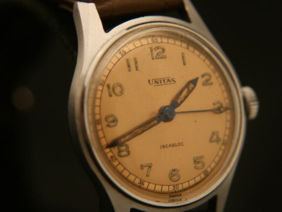 Vintage 1950s Unitus Military Wristwatch, Swiss Made