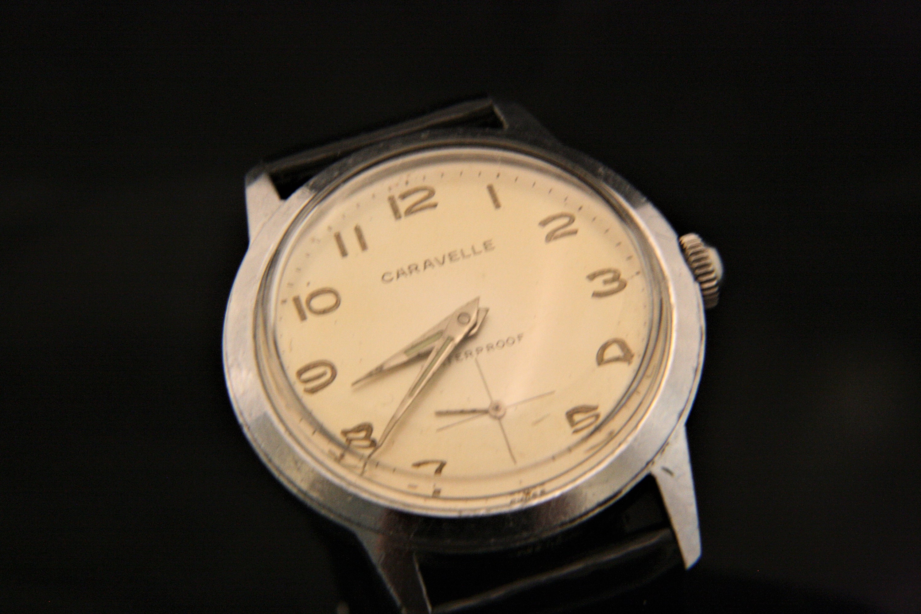 Vintage men's 1960 Caravelle by Bulova Swiss, 17 jewel manual wind